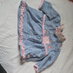 Okie Dokie Blue and Pink Ruffle Trim Jacket